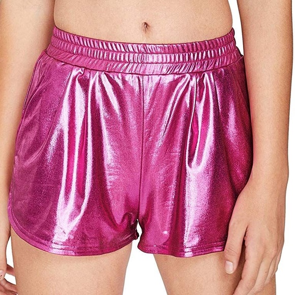 Pink holographic shorts Clearance